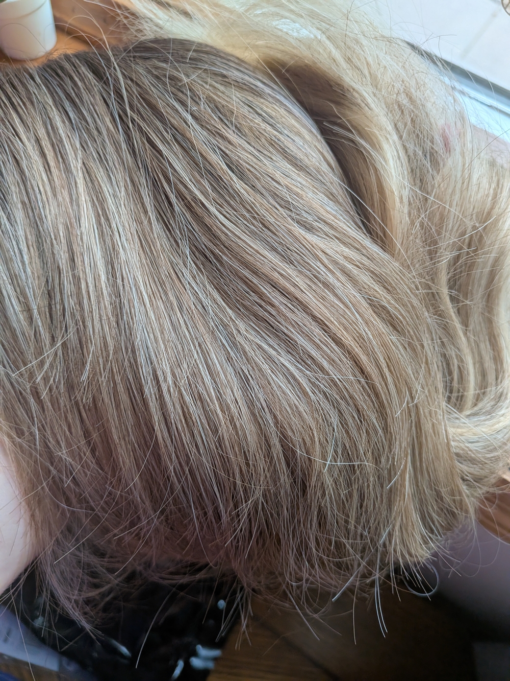 Natural Wavy Blonde Ombre Wig - Dark To Light Ash - Picture 6 of 10